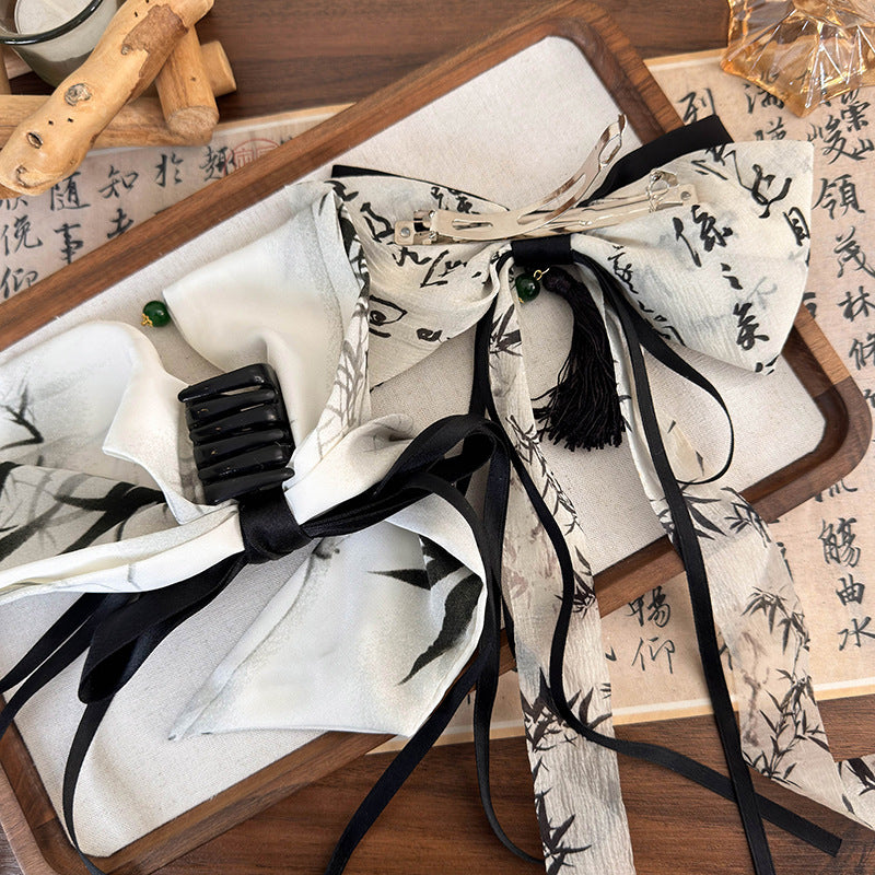 Wholesale Ink Bow Ribbon Grab Clip Spring Clip